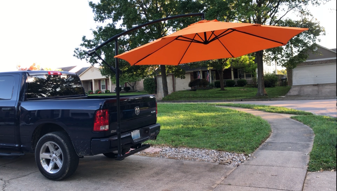 NEW! Massive 10' tailgating umbrella, connects to trailer hitch. *Tennessee Vols Orange* Just $199 with FREE shipping!