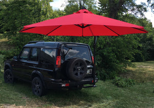 NEW! Massive 10' tailgating umbrella, connects to trailer hitch. *Louisville Cardinals Red* Just $199 with FREE shipping!